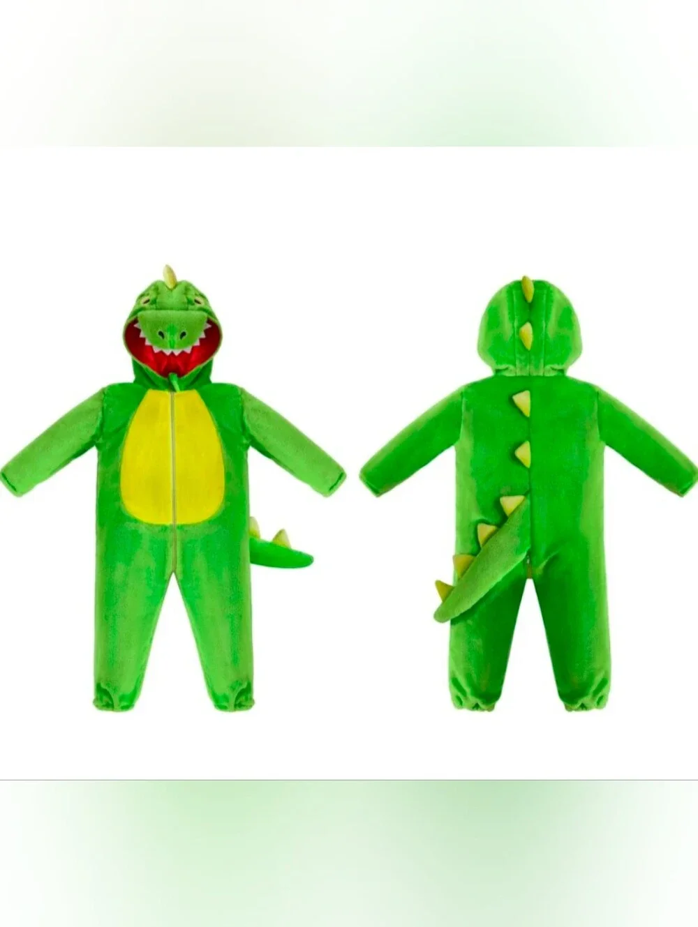 Unisex Baby Dragon Green Onesie Zipper Pajama, New